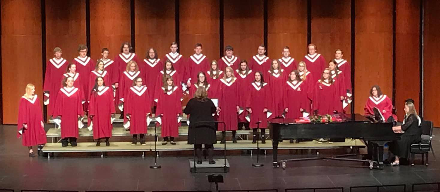 Acapella choir performing on stage