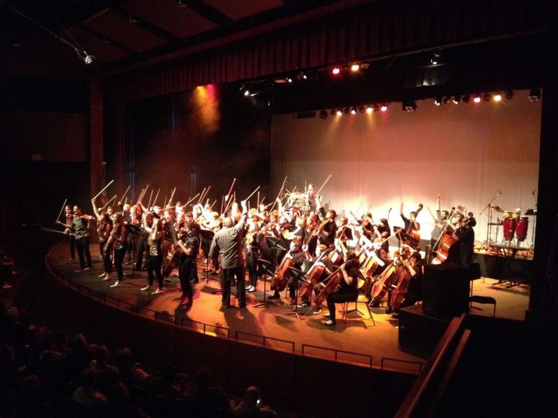 Chamber players performing on stage
