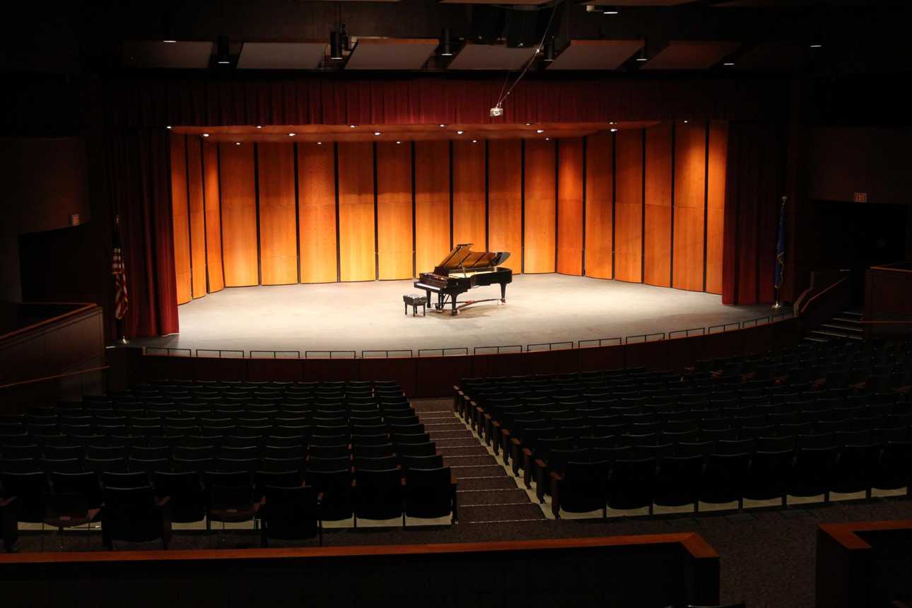 Image of backlit, empty stage