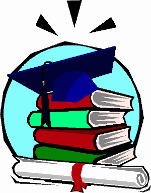 Graduation cap, books and diploma