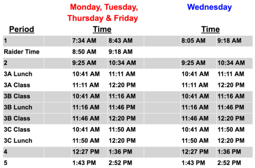 daily schedule wisconsin rapids public schools