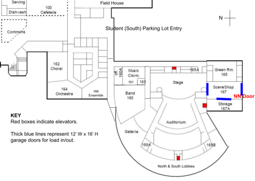 Map of PAC music and theatre areas