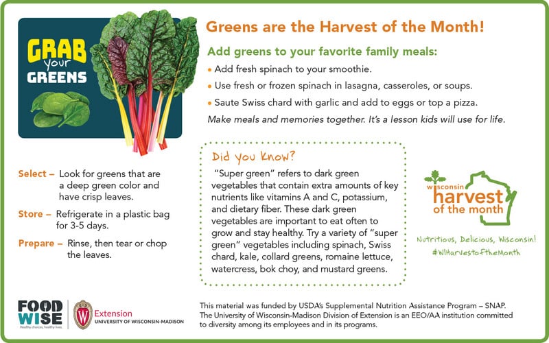 Greens are the Harvest of the Month